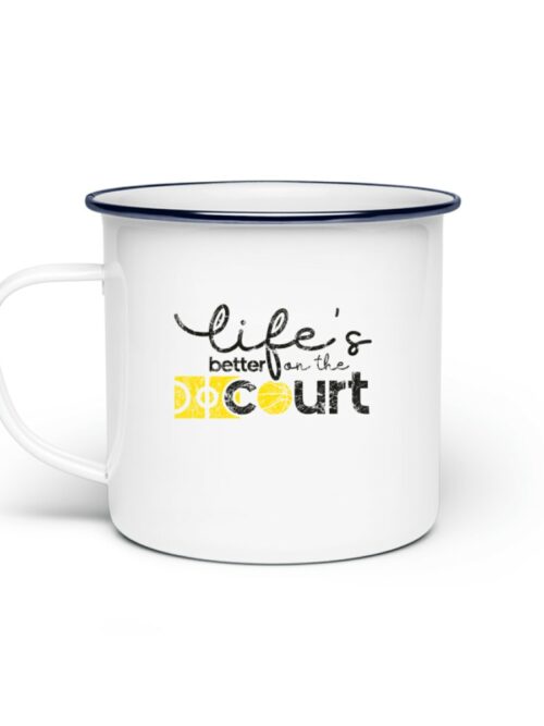 Life is better on the court - Emaille Tasse-3