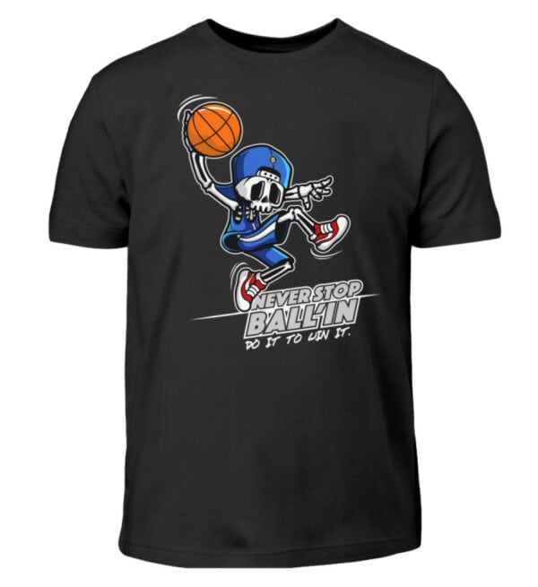 Basketball "Skullyballer" - Kinder T-Shirt-16
